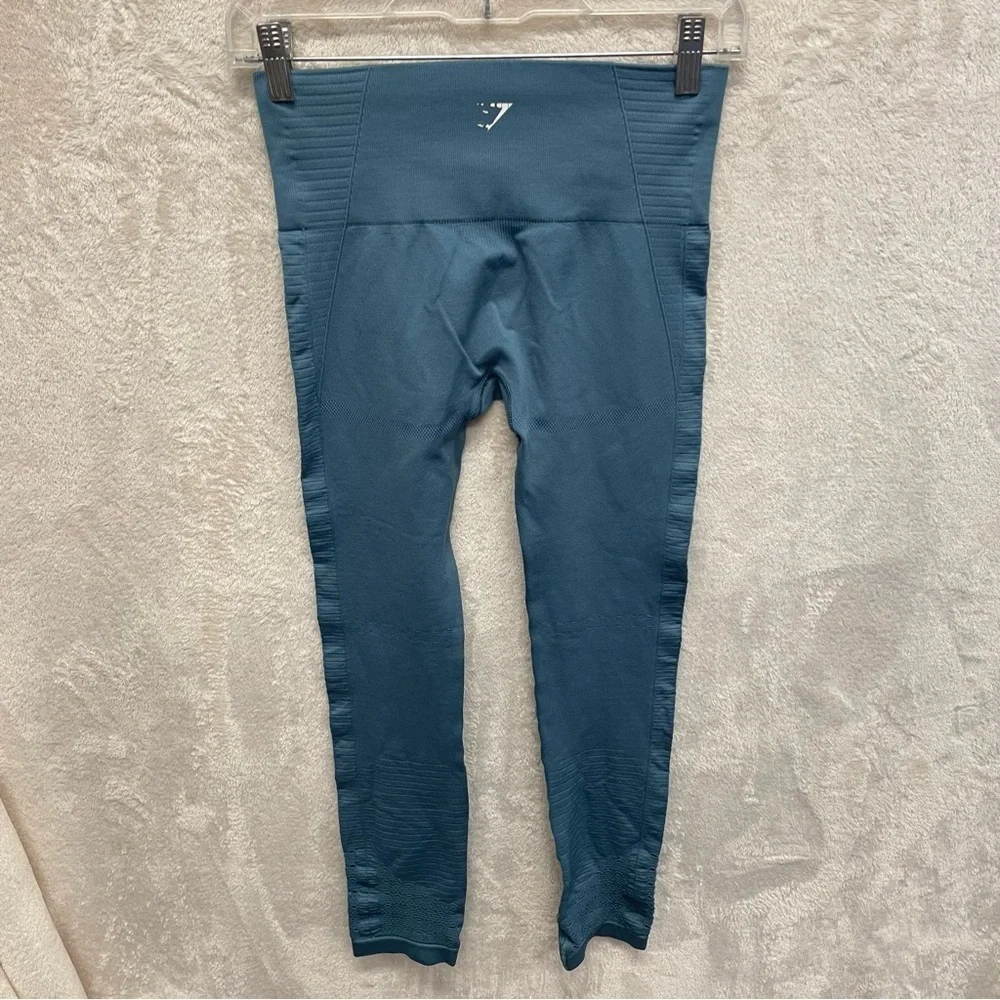 Gymshark Energy Seamless Leggings Blue Holes Perforated Women’s small cropped